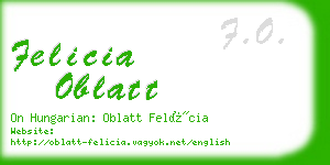 felicia oblatt business card